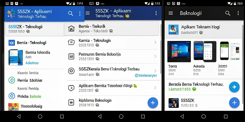 Antarmuka sederhana dan informatif dari aplikasi 555ZK terlihat menarik.