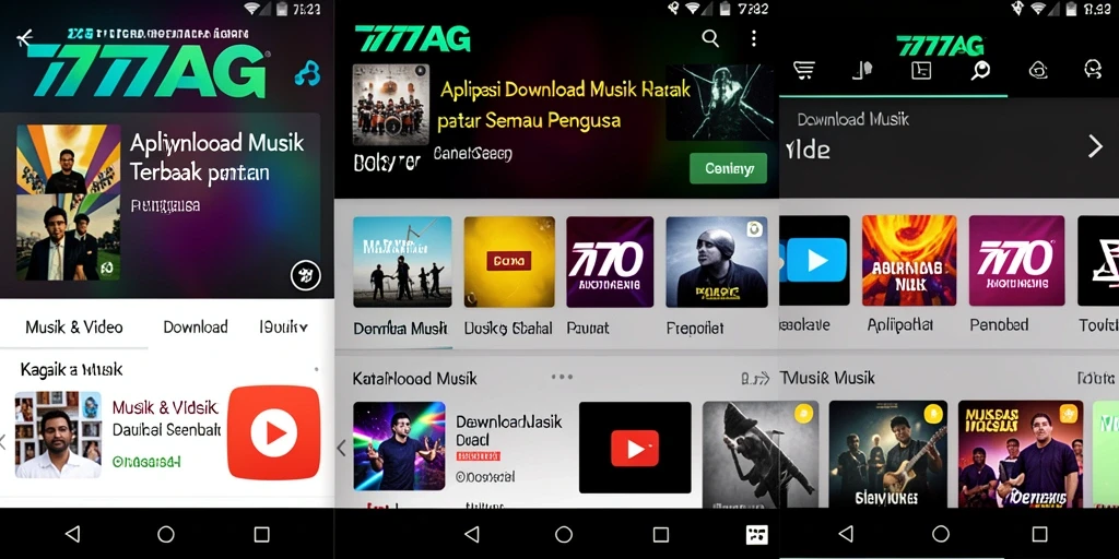 Antarmuka aplikasi 777AG untuk Download Musik yang intuitif dan mudah digunakan.