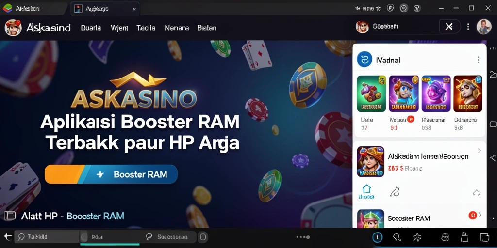 Antarmuka sederhana ASKASINO untuk optimasi RAM secara cepat.