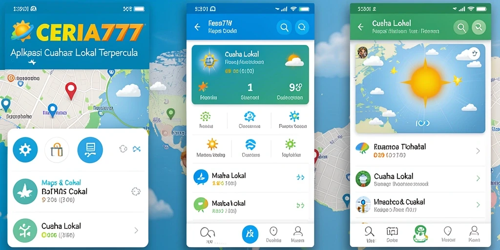 Tampilan antarmuka CERIA777 menampilkan informasi cuaca lokal yang akurat.