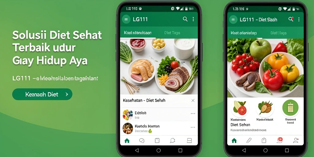 Antarmuka aplikasi Diet Sehat LG111 yang intuitif dan menarik.