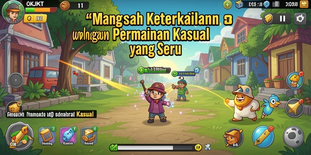 Antarmuka menarik dari game Kasual OKJKT yang penuh warna.