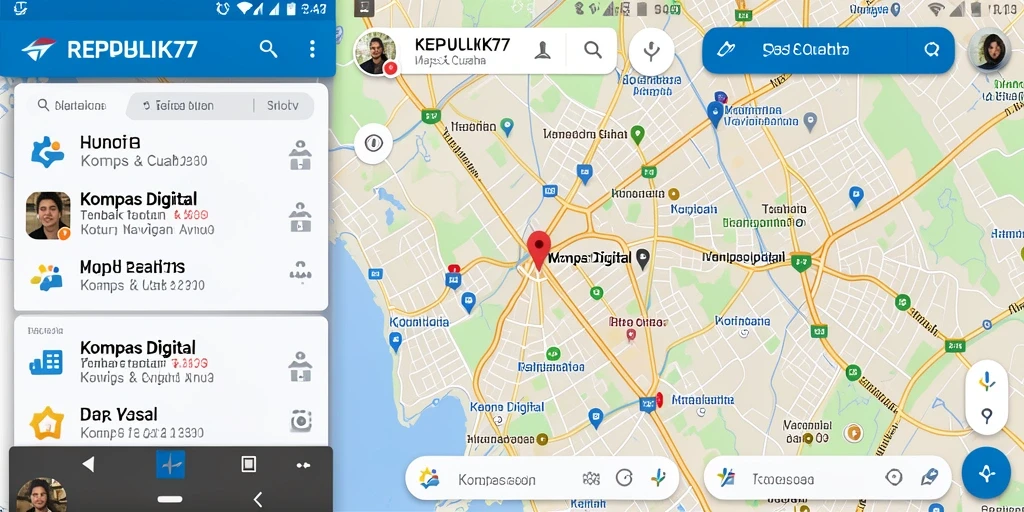 Antarmuka aplikasi Kompas Digital REPUBLIK77 yang user-friendly.