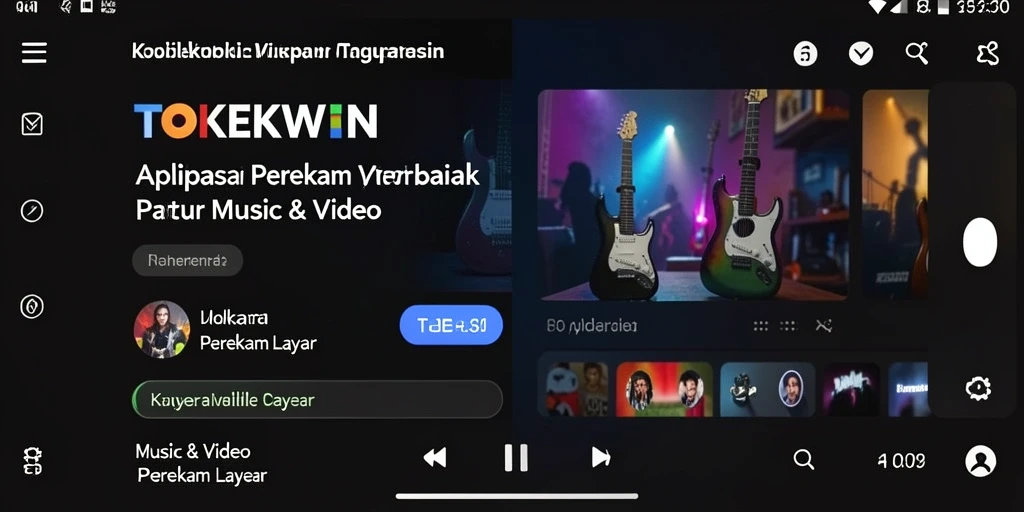 Antarmuka utama TOKEKWIN dengan fitur perekam layar.