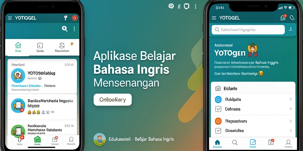 Tampilan antarmuka aplikasi YOTOGEL untuk belajar bahasa Inggris.